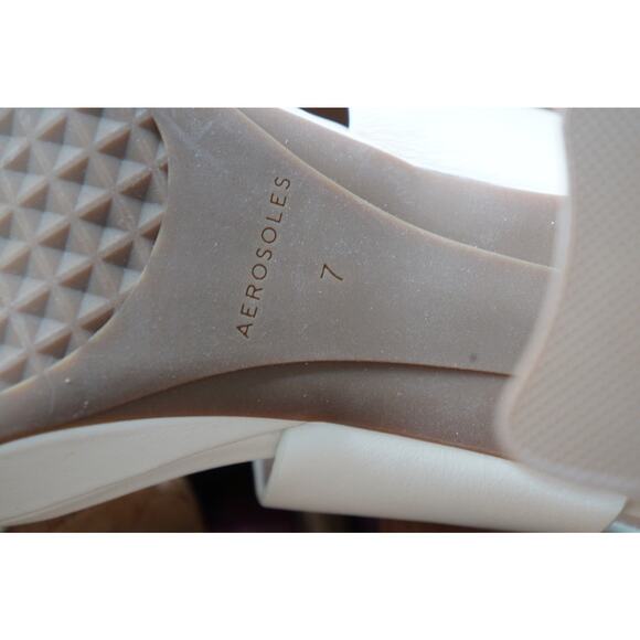 Aerosoles Women's US 7M Camera Platform Sandal Eggshell Leather - Picture 12 of 13